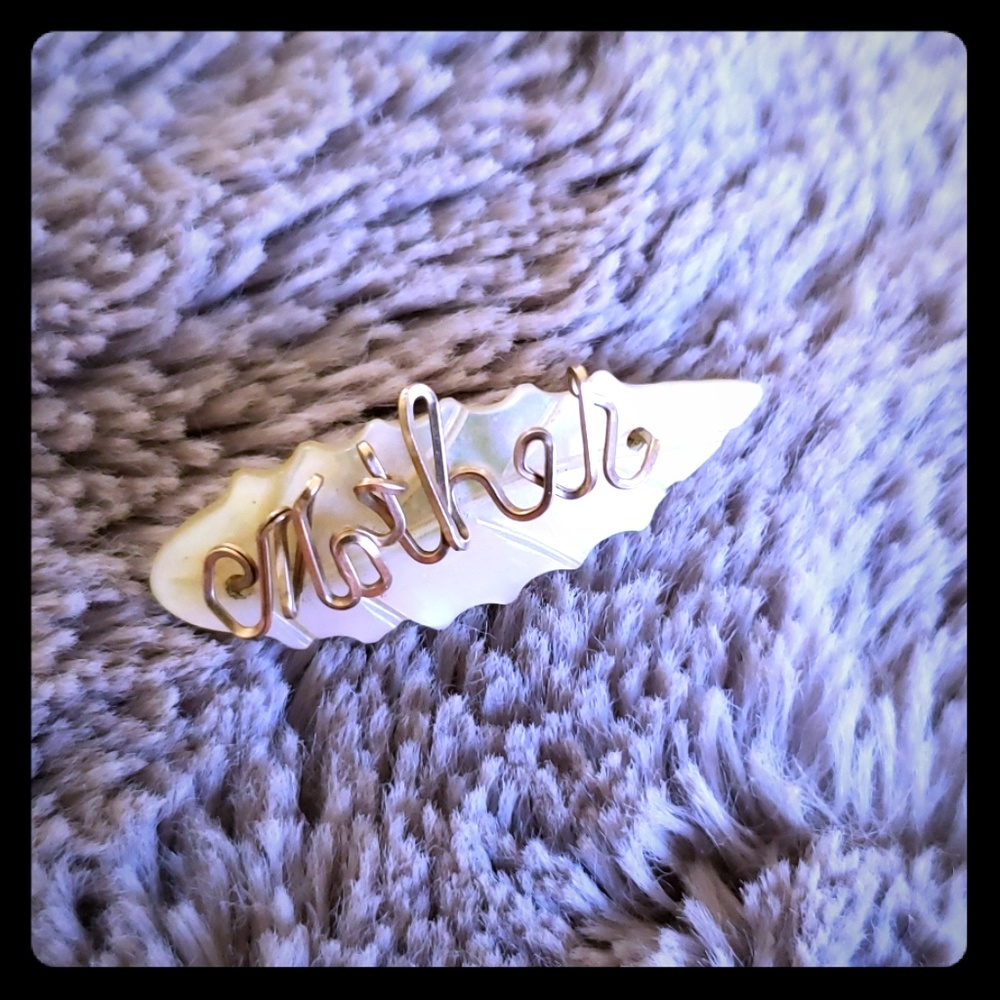 Handmade "Mother" Seashell Pin